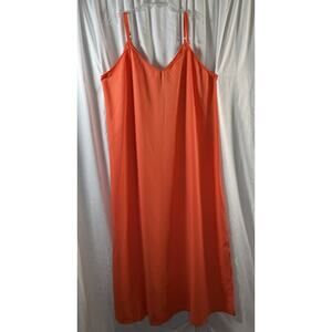 Boo Hoo NWT Cami Swing Midaxi Dress, Beach, Summer, Coral, Sz: 24, 82-10